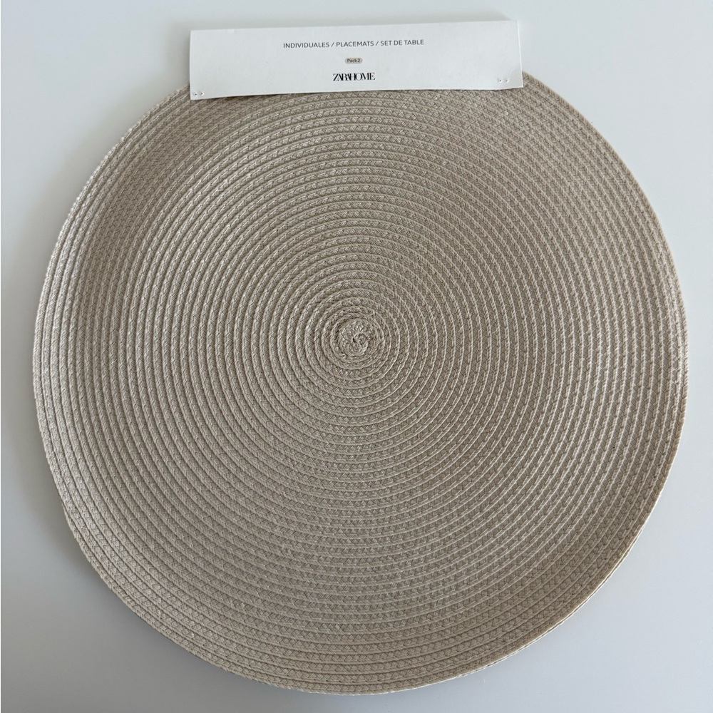 NEW ZARA HOME Round Placemats - set of 2
